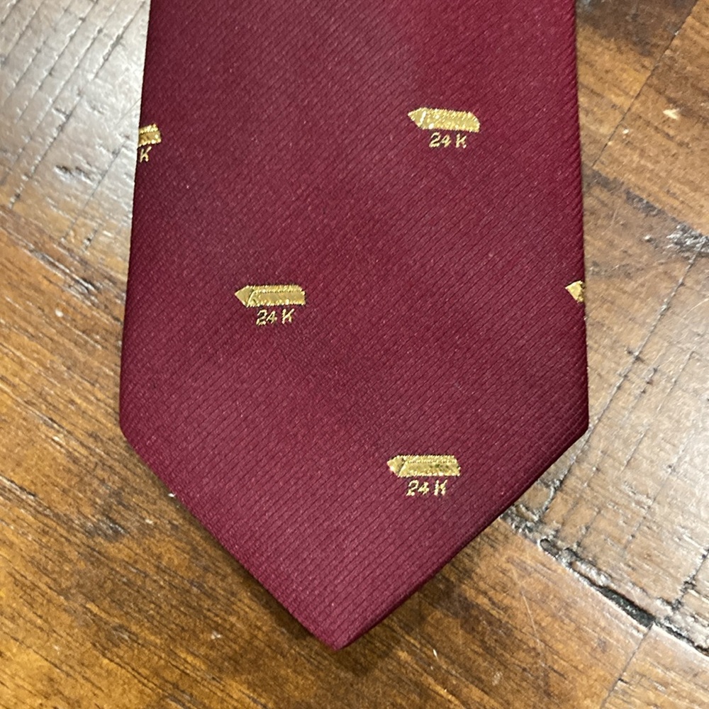 vintage 1980 Brittania 24 K gold bar skinny neck tie